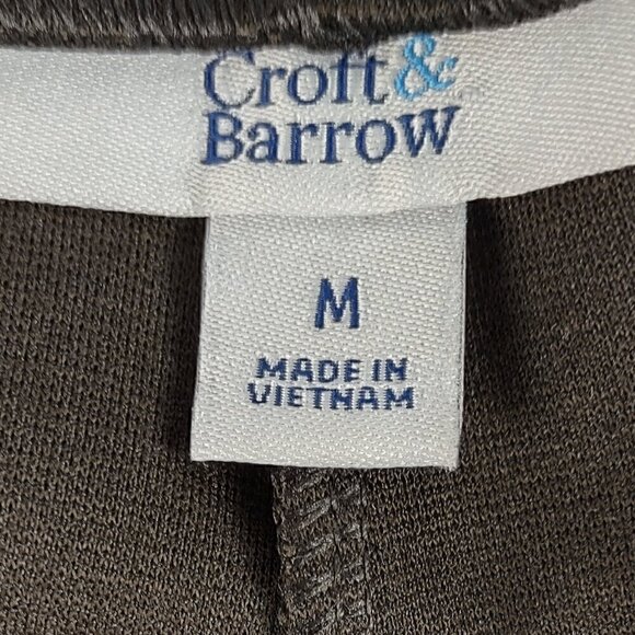 Croft & Barrow Brown Slim Straight Mid Rise Stretch Pull On Pants Size M (NWT) - Picture 9 of 12